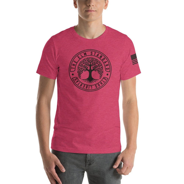 sovereignarm.com Heather Raspberry / S Elm Standard Ethos Libertas Short-Sleeve Unisex T-Shirt