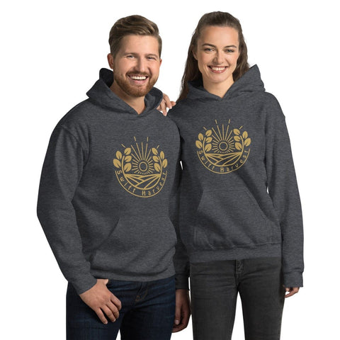 sovereignarm.com Hoodie Dark Heather / S Swift Harvest, Sun Shine | Gold Print Unisex Hoodie
