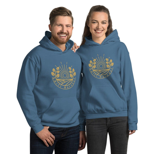 sovereignarm.com Hoodie Indigo Blue / S Swift Harvest, Sun Shine | Gold Print Unisex Hoodie