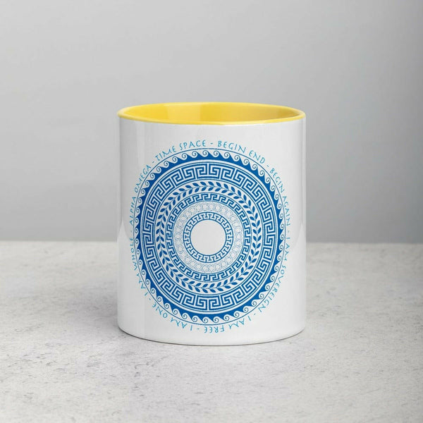 sovereignarm.com Merchandise Yellow Ancient Cycles of Space and Time Mug with Color Inside
