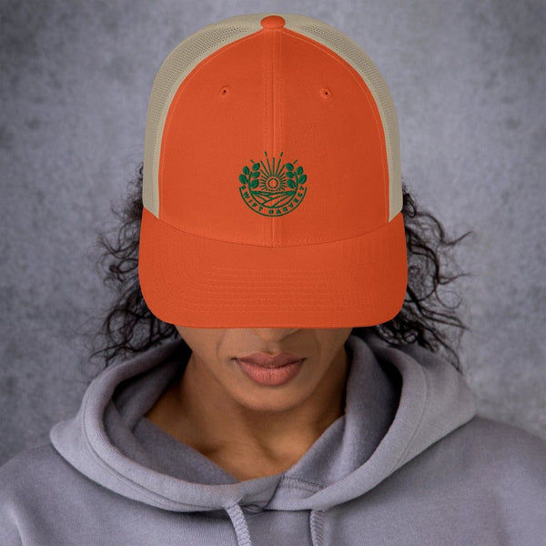 sovereignarm.com Rustic Orange/ Khaki Swift Harvest Sun Shine | Green Print Trucker Cap