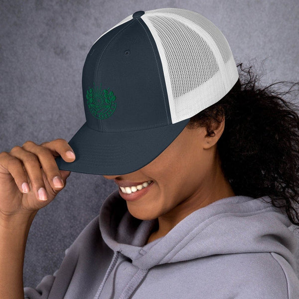 sovereignarm.com Swift Harvest Sun Shine | Green Print Trucker Cap