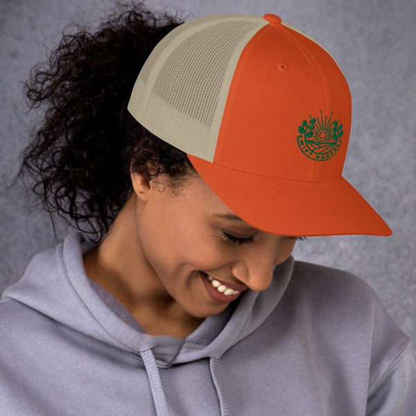 sovereignarm.com Swift Harvest Sun Shine | Green Print Trucker Cap