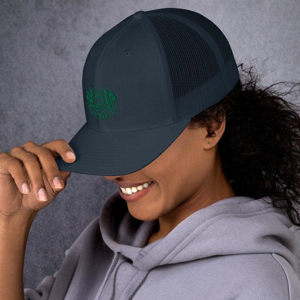 sovereignarm.com Swift Harvest Sun Shine | Green Print Trucker Cap