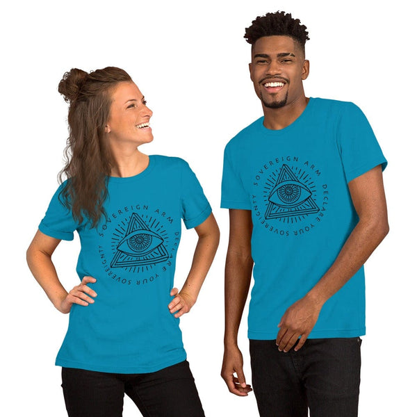 sovereignarm.com T-Shirt Aqua / S Third Eye, Declare your Sovereignty | Black Short-Sleeve Unisex T-Shirt