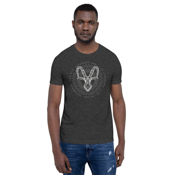 sovereignarm.com t-shirt Dark Grey Heather / XS Zodiac Capricorn, I am | White Print Short-Sleeve Unisex T-Shirt