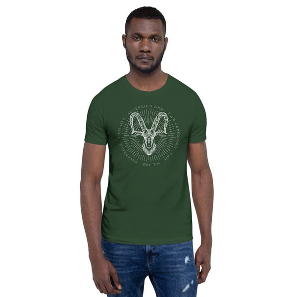 sovereignarm.com t-shirt Forest / S Zodiac Capricorn, I am | White Print Short-Sleeve Unisex T-Shirt