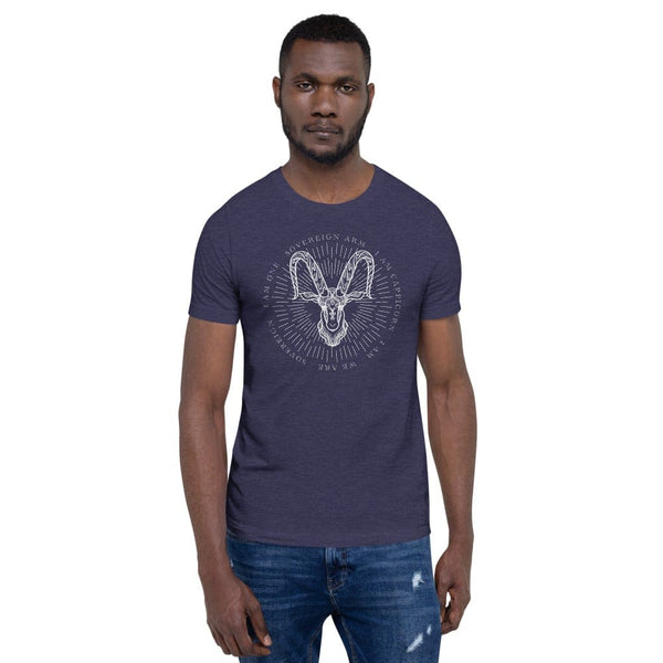 sovereignarm.com t-shirt Heather Midnight Navy / XS Zodiac Capricorn, I am | White Print Short-Sleeve Unisex T-Shirt