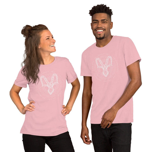 sovereignarm.com t-shirt Pink / S Zodiac Capricorn, I am | White Print Short-Sleeve Unisex T-Shirt