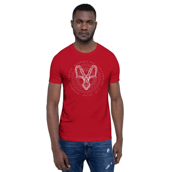 sovereignarm.com t-shirt Red / S Zodiac Capricorn, I am | White Print Short-Sleeve Unisex T-Shirt
