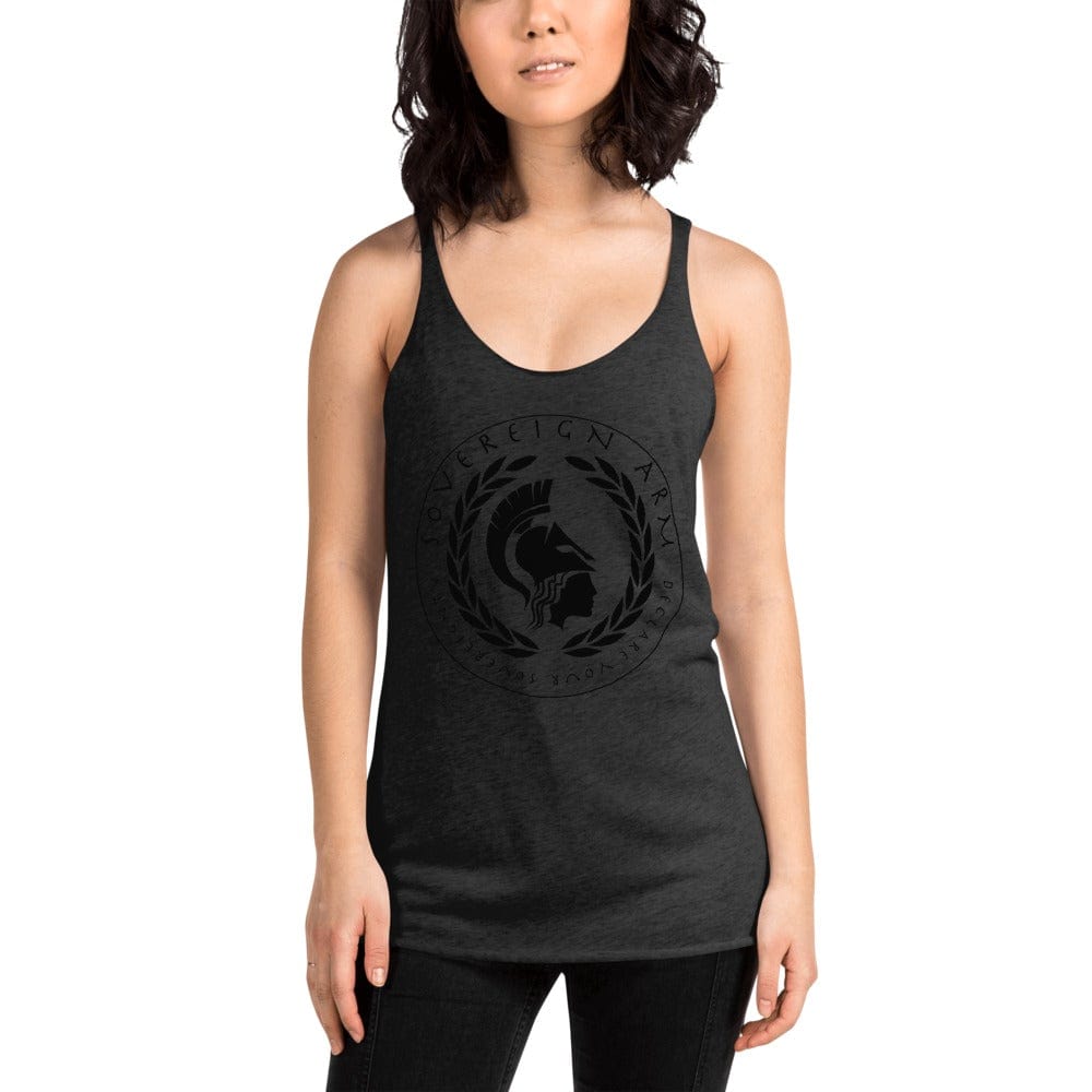 sovereignarm.com t-shirt Vintage Black / XS Goddess Athena, Declare your Sovereignty | Black Print Women's Racerback Tank