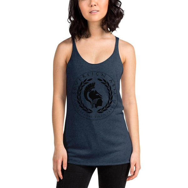 sovereignarm.com t-shirt Vintage Navy / XS Goddess Athena, Declare your Sovereignty | Black Print Women's Racerback Tank