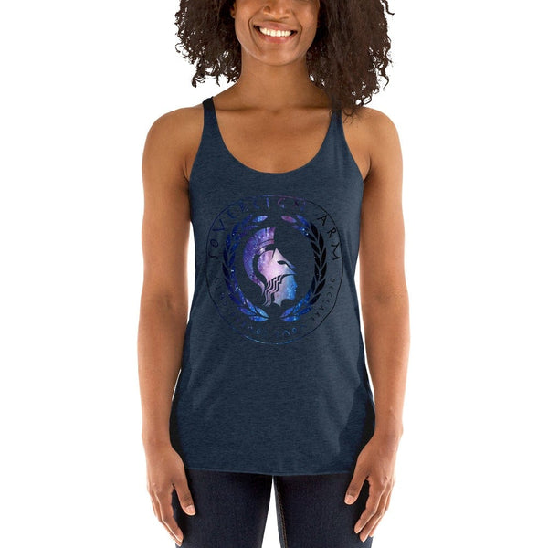 sovereignarm.com t-shirt Vintage Navy / XS Goddess Athena, Declare your Sovereignty | Space Print Women's Racerback Tank