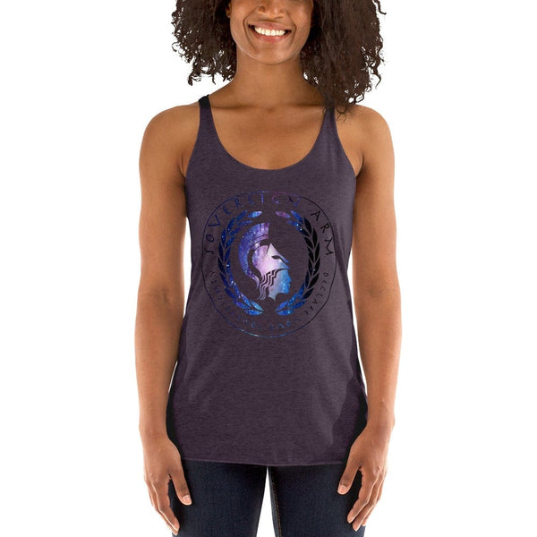 sovereignarm.com t-shirt Vintage Purple / XS Goddess Athena, Declare your Sovereignty | Space Print Women's Racerback Tank