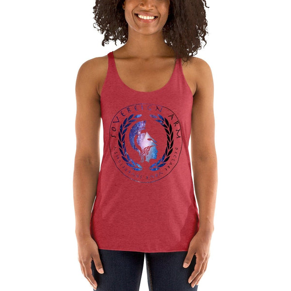 sovereignarm.com t-shirt Vintage Red / XS Goddess Athena, Declare your Sovereignty | Space Print Women's Racerback Tank