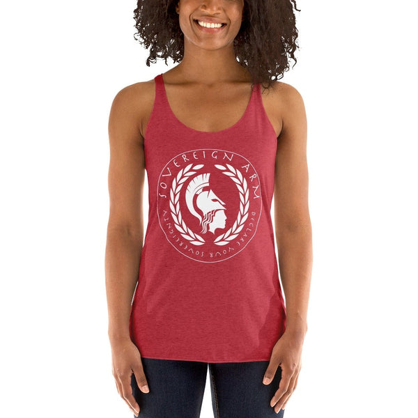 sovereignarm.com t-shirt Vintage Red / XS Goddess Athena, Declare your Sovereignty | White Print Women's Racerback Tank