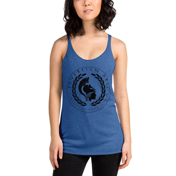 sovereignarm.com t-shirt Vintage Royal / XS Goddess Athena, Declare your Sovereignty | Black Print Women's Racerback Tank