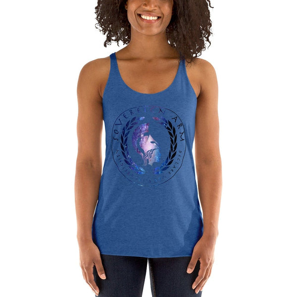 sovereignarm.com t-shirt Vintage Royal / XS Goddess Athena, Declare your Sovereignty | Space Print Women's Racerback Tank