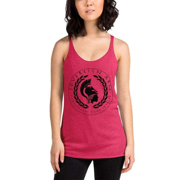 sovereignarm.com t-shirt Vintage Shocking Pink / XS Goddess Athena, Declare your Sovereignty | Black Print Women's Racerback Tank