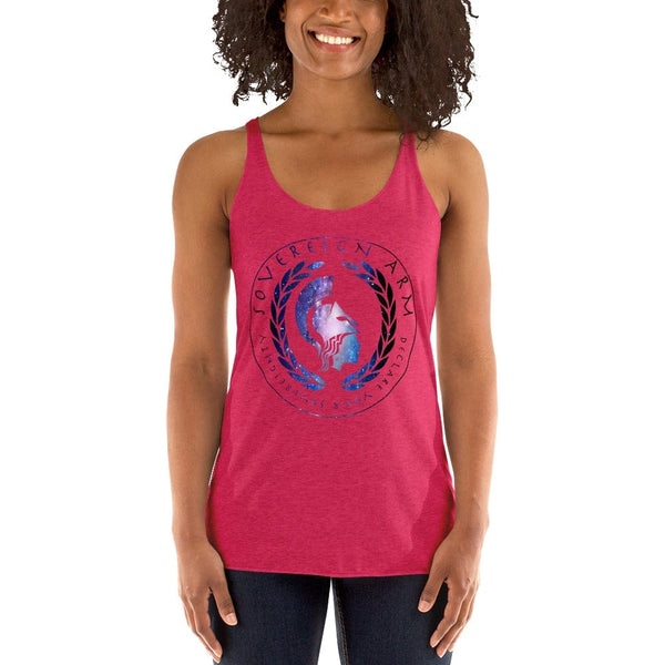 sovereignarm.com t-shirt Vintage Shocking Pink / XS Goddess Athena, Declare your Sovereignty | Space Print Women's Racerback Tank