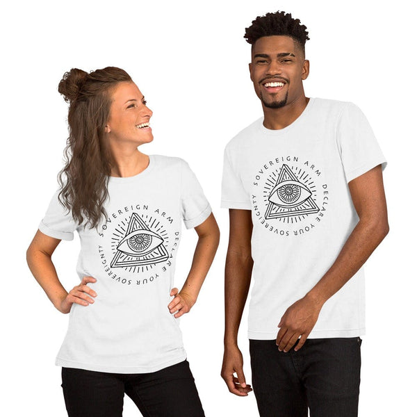 sovereignarm.com T-Shirt White / XS Third Eye, Declare your Sovereignty | Black Short-Sleeve Unisex T-Shirt