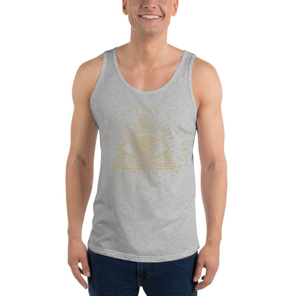 sovereignarm.com Tank top Athletic Heather / XS Third Eye, Declare Your Sovereignty | Gold Print Unisex Tank Top