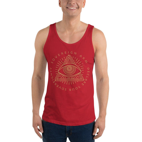 sovereignarm.com Tank top Red / XS Third Eye, Declare Your Sovereignty | Gold Print Unisex Tank Top