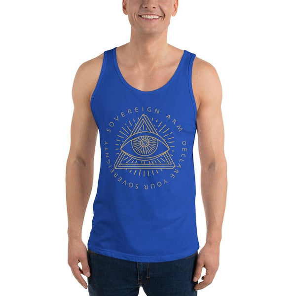 sovereignarm.com Tank top True Royal / XS Third Eye, Declare Your Sovereignty | Gold Print Unisex Tank Top