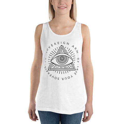 sovereignarm.com Tank top White / XS Third Eye, Declare Your Sovereignty | Black Print Unisex Tank Top