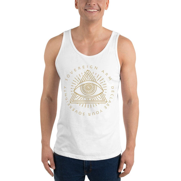 sovereignarm.com Tank top White / XS Third Eye, Declare Your Sovereignty | Gold Print Unisex Tank Top
