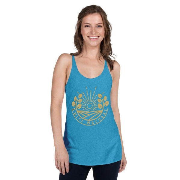 sovereignarm.com Vintage Turquoise / XS Swift Harvest Sun Shine Gold Women's Racerback Tank