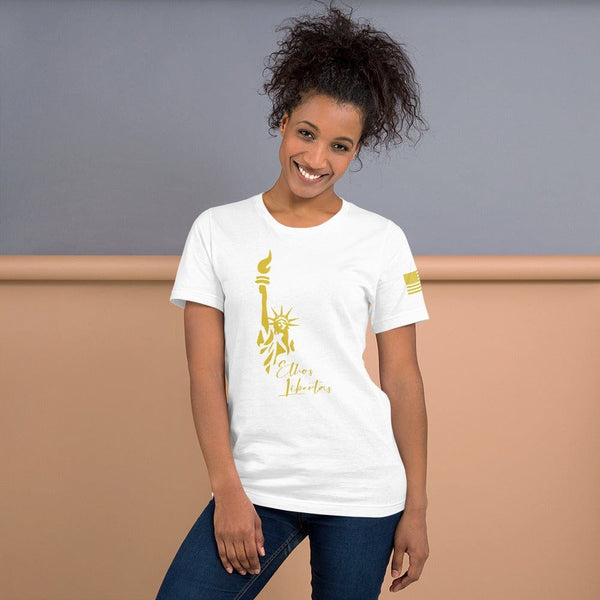 sovereignarm.com White / XS Ethos Libertas Gold Short-Sleeve Unisex T-Shirt