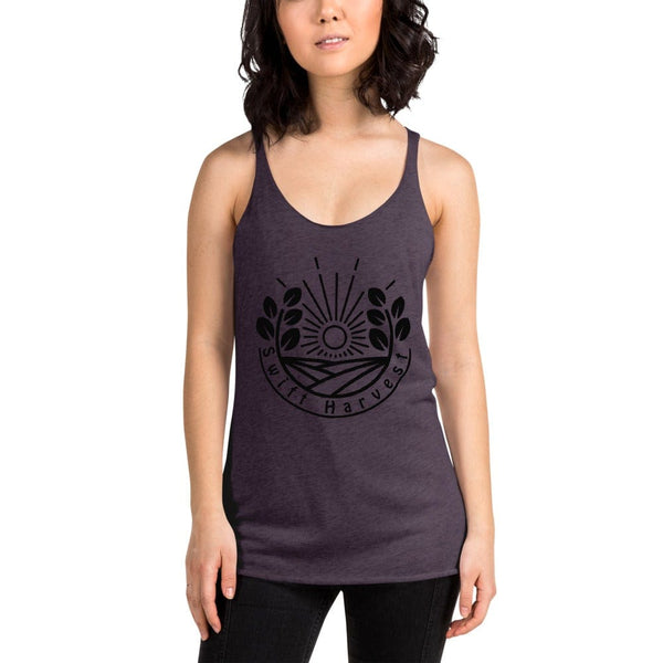 sovereignarm.com Womans Racerback Vintage Purple / XS Swift Harvest, Sun Shine | Black Print Women's Racerback Tank