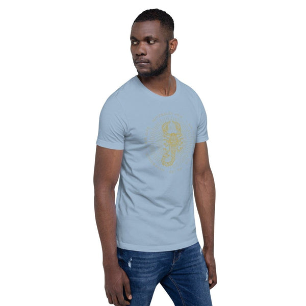 sovereignarm.com Zodiac Scorpio, I am | Gold Print Short-Sleeve Unisex T-Shirt