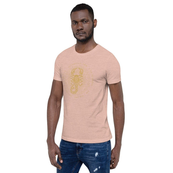 sovereignarm.com Zodiac Scorpio, I am | Gold Print Short-Sleeve Unisex T-Shirt