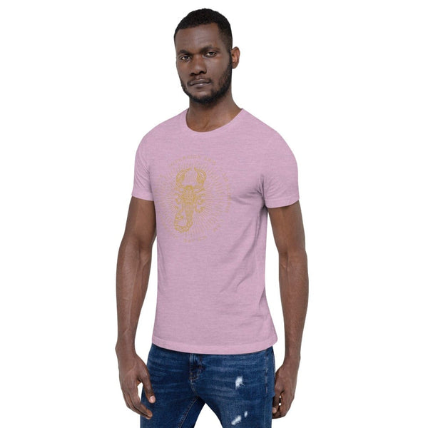 sovereignarm.com Zodiac Scorpio, I am | Gold Print Short-Sleeve Unisex T-Shirt